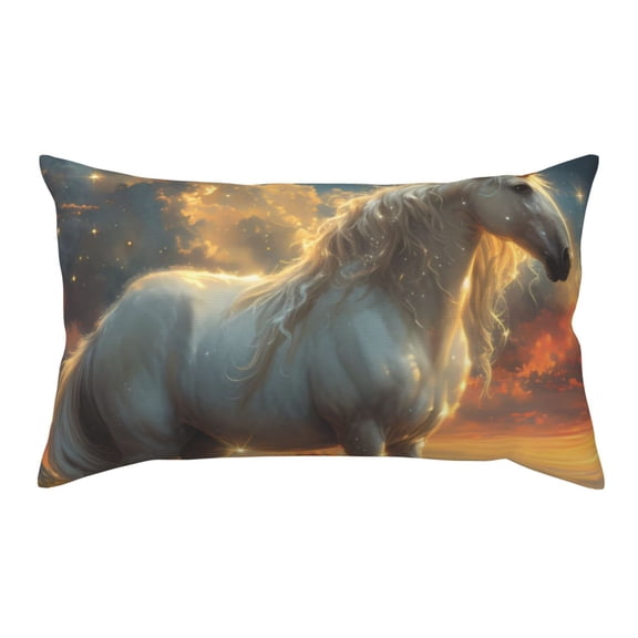 Rateoe Standard Pillowcases 20x36 Inches Starry Sky White Horse Pattern Printed Pillow Covers with Envelope Closure(Pillows are not Included)