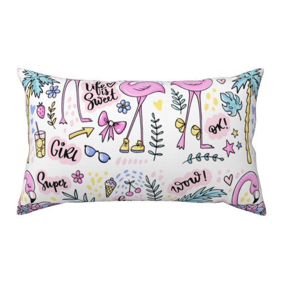 Rateoe Standard Pillowcases 20x36 Inches Summer with Flamingo Pattern Printed Pillow Covers with Envelope Closure(Pillows are not Included)