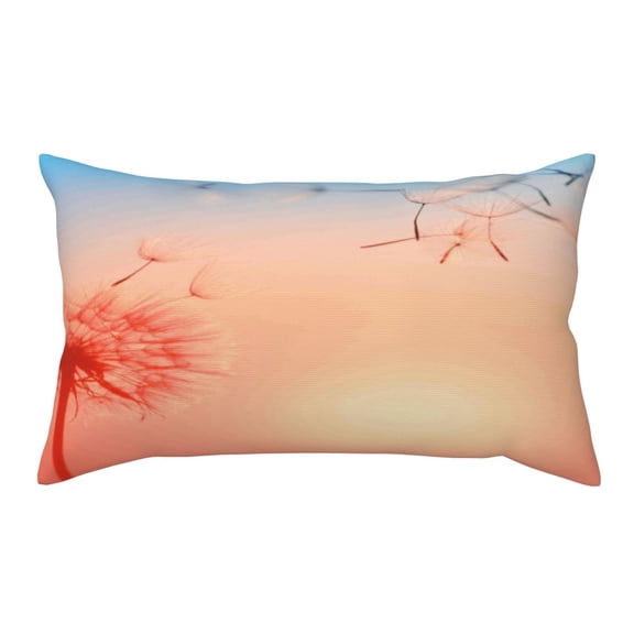 Rateoe Standard Pillowcases 20x36 Inches The Sunset of Dandelion Pattern Printed Pillow Covers with Envelope Closure(Pillows are not Included)