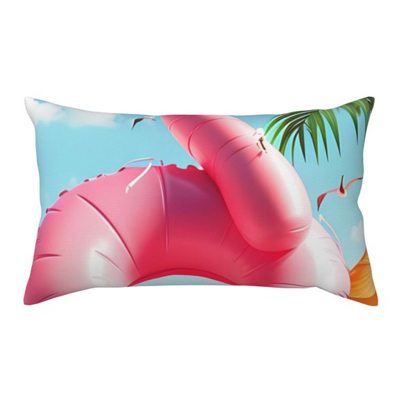 Rateoe Standard Pillowcases 20x36 Inches Tropical Flamingo Pool Float Pattern Printed Pillow Covers with Envelope Closure(Pillows are not Included)