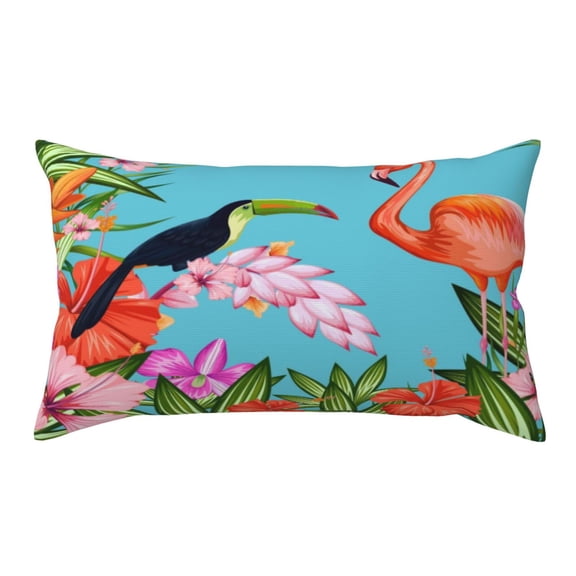 Rateoe Standard Pillowcases 20x36 Inches Tropical Jungle Flamingo Pattern Printed Pillow Covers with Envelope Closure(Pillows are not Included)