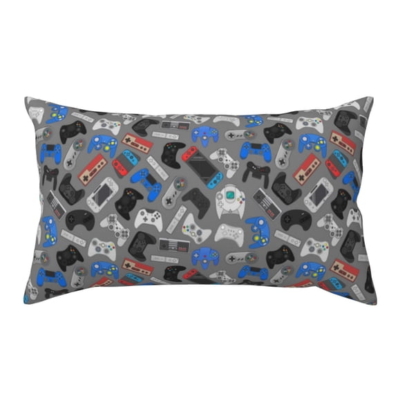 Rateoe Standard Pillowcases 20x36 Inches Video Game Pattern Printed Pillow Covers with Envelope Closure(Pillows are not Included)