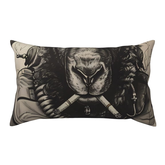 Rateoe Standard Pillowcases 20x36 Inches Vintage Ram Pilot Pattern Printed Pillow Covers with Envelope Closure(Pillows are not Included)