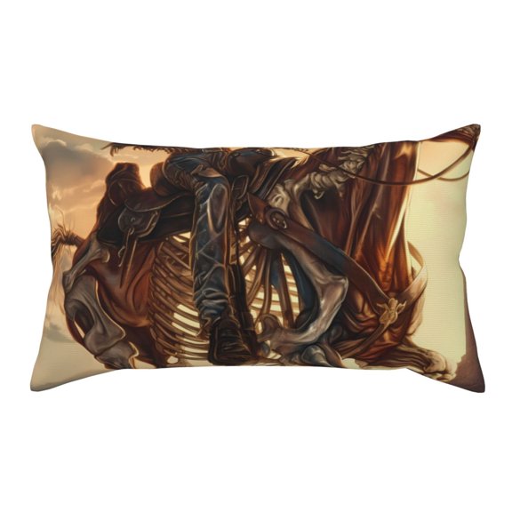 Rateoe Standard Pillowcases 20x36 Inches Western Skeleton Cowboy Horse Pattern Printed Pillow Covers with Envelope Closure(Pillows are not Included)