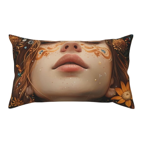 Rateoe Standard Pillowcases 20x36 Inches Whimsical Flower Crown Maiden Pattern Printed Pillow Covers with Envelope Closure(Pillows are not Included)