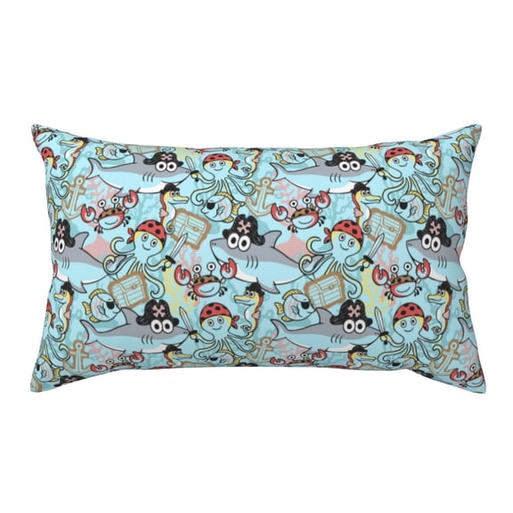 Rateoe Standard Pillowcases 20x36 Inches pirate with funny animals Pattern Printed Pillow Covers with Envelope Closure(Pillows are not Included)