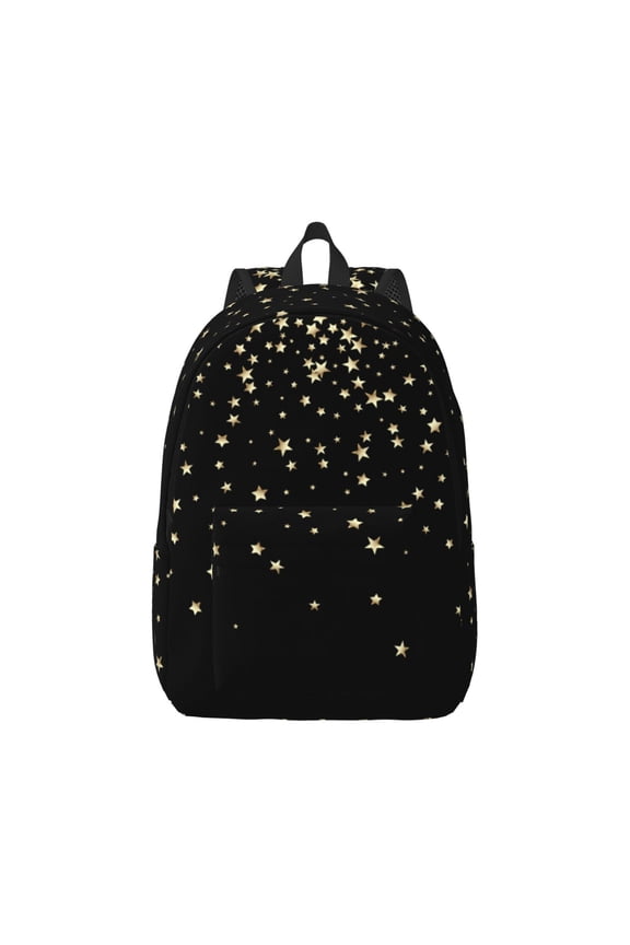 Star Silver Glitter Pattern Canvas College Laptop Backpack,Travel Daypack,Durable Rucksack Travel Notebook Bag School Backpack Book Bag for Men Women-Medium