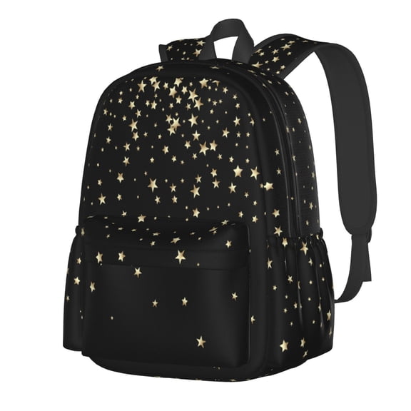 Rateoe Star Silver Glitter Pattern Student Backpack,Backpack for School,Lightweight Bag,Travel Backpack,Outdoor Backpack,Large Capacity Backpack