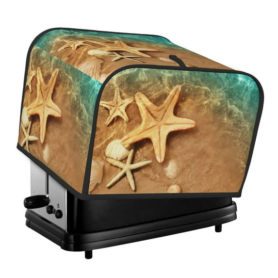 Rateoe Starfish And Seashell 1 Pattern Toaster Covers 4 Slice Wide Slot,Bread Machine Cover,Bread Dust Cover & Fingerprint Protection,Appliance Covers