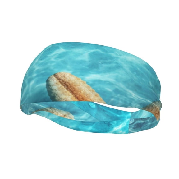 Rateoe Starfish And Seashell On The Beach 1 Pattern Sports Headbands ,Moisture Wicking Workout Headband, Sweatband Headbands for Running,Cycling,Yoga,Hairband for Women and Men