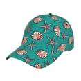 thumbnail image 1 of Rateoe Starfish and Shell Pattern Baseball Cap Outdoor Cap Mountain Dad Hat - Unstructured Soft Cotton Cap-Adjustable UV Protection Cap, 1 of 6