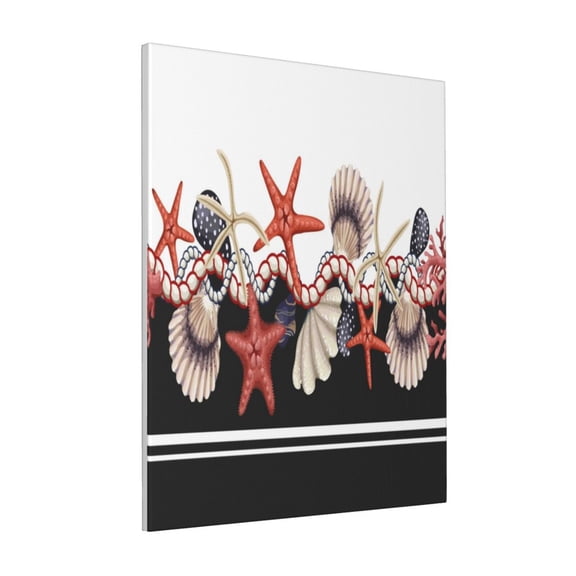 Rateoe Starfishes Shells Pattern Decorative Picture – Unique Modern Wall Art, Ready-to-Hang Canvas Print for Home (Vertical)