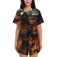 thumbnail image 1 of Rateoe Starry Night Cat Guitarist A for 2 Piece Short Sleeves Pajama Sets Casual Lounge Sleepwear Ladies Pjs Sets with Pocket-XX-Large, 1 of 6