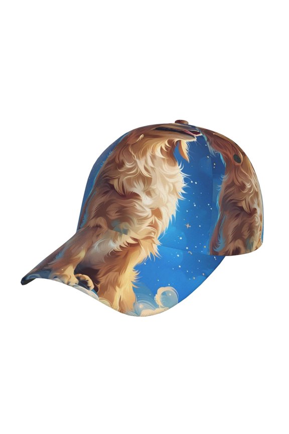 Starry Sky Cloud Dog Pattern Baseball Cap Outdoor Cap Mountain Dad Hat - Unstructured Soft Cotton Cap-Adjustable UV Protection Cap