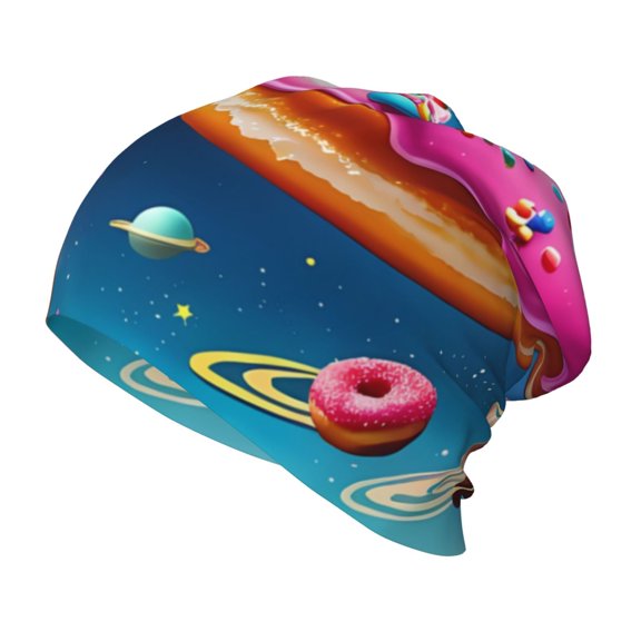 Rateoe Starry Sky Colorful Donut Kids Beanie Warm Knit Beanie Hats Boys Girls Winter Hat Soft Slouchy Hats for Kids