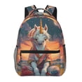 thumbnail image 1 of Rateoe Starry Sky Cute Horse Pattern Casual Backpack for School, Work, Travel – Adjustable Straps, Multiple Compartments – Ergonomic Design, Fits Laptops and Tablets, 1 of 5