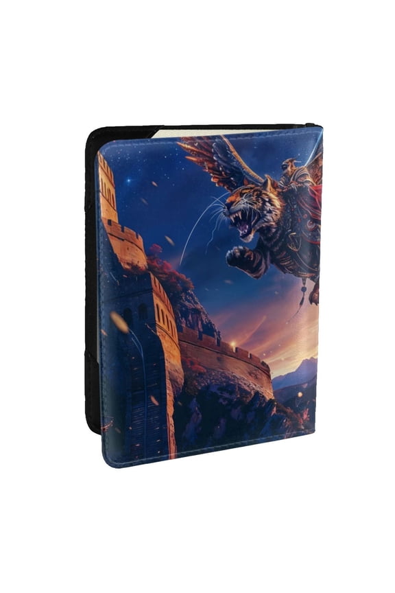Starry Sky Flying Tiger Pattern Passport Holder Wallet Leather Mulit-purpose Travel Wallet Credit Cards Case ,Passport Cover for Women Men-6.5 in