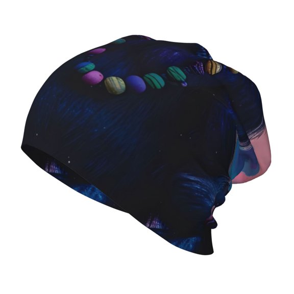Rateoe Starry Sky Meditating Chimpanzees Kids Beanie Warm Knit Beanie Hats Boys Girls Winter Hat Soft Slouchy Hats for Kids