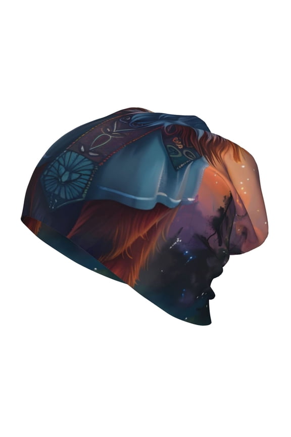 Starry Sky Meditating Fox Kids Beanie Warm Knit Beanie Hats Boys Girls Winter Hat Soft Slouchy Hats for Kids