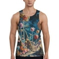 thumbnail image 1 of Rateoe Starry Sky Planet Lollipop Pattern Sleeveless Gym Shirt Muscle Tee Breathable Workout Shirt Slim-Fit Tank Quick Dry Fit Muscle Tank Top Bodybuilding Sleeveless T Shirt-4X-Large, 1 of 7