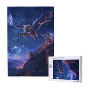 Rateoe Starry Sky Wall Flying Tiger Pattern Wooden Picture Puzzle ,1000 Piece Jigsaw Puzzle ,Family Fun Puzzle, Home D cor Puzzle, Gift PuzzleVertical style