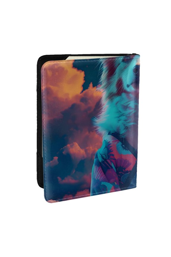 Starry Sky White Cloud Puppy Pattern Passport Holder Wallet Leather Mulit-purpose Travel Wallet Credit Cards Case ,Passport Cover for Women Men-6.5 in