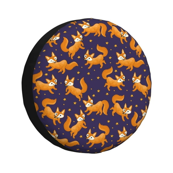 Rateoe Stars and Fox Cute Pattern Tire Cover Wheel Protectors Weatherproof Wheel Covers Universal Fit for Trailer Rv SUV Truck Camper Travel Trailers Accessories-17 inch