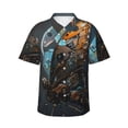 thumbnail image 1 of Rateoe Steampunk Mechanical Butterfly Pattern Men’s Hawaiian Shirt – Short Sleeve Button-Down Tropical Beach Shirt, Lightweight & Breathable Casual Aloha Shirt with Pocket,Large, 1 of 7