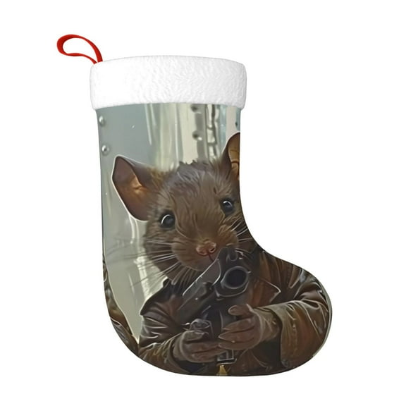 Rateoe Steampunk Space Mice Warriors Print Christmas Stockings,18 Inch Large Christmas Stockings Decoration Ornaments for Holiday Home Fireplace Indoors