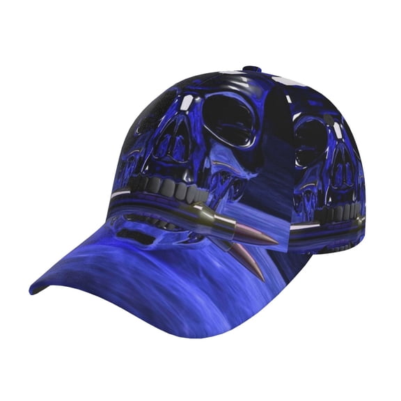 Rateoe Steel Skull Pattern Men’s Baseball Cap – Adjustable Curved Brim Hat, Soft Cotton Sports Cap for Outdoor, Casual, and Everyday Wear, Comfortable & Breathable