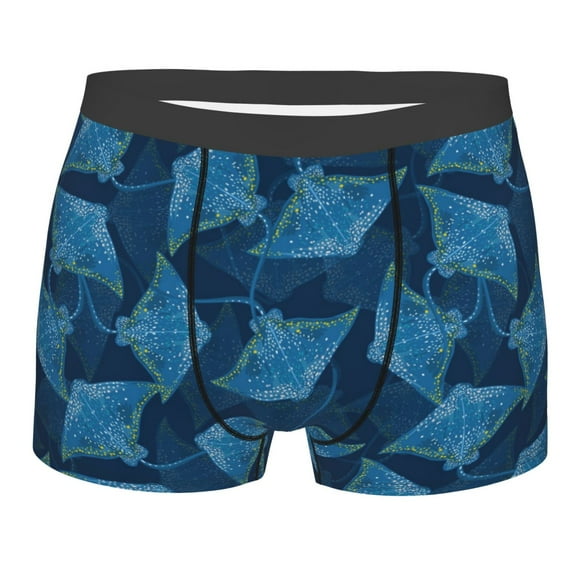 Rateoe Stingray Mens Boxer Briefs Poly Spandex Performance Boxer Briefs Underwear Hem Boxer Briefs - Medium