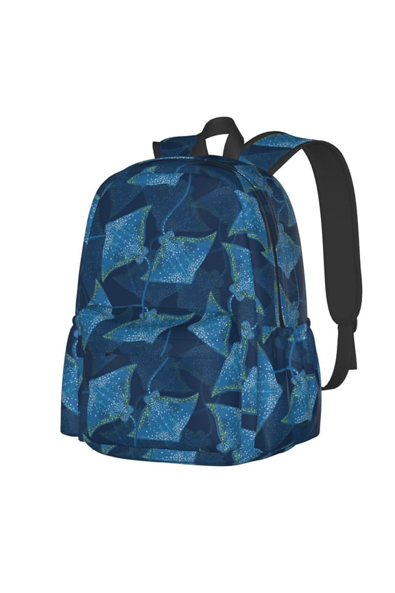 Stingray Pattern Student Backpack,Backpack for School,Lightweight Bag,Travel Backpack,Outdoor Backpack,Large Capacity Backpack