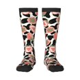 thumbnail image 1 of Rateoe Strawberries And Cow Skin Pattern Women’s Knee High Crew Socks,Trouser Socks Comfortable, Breathable, Moisture-Wicking and Soft, 1 of 6