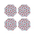 thumbnail image 1 of Rateoe Strawberries Drawing Drink Coasters Set of 4 Leather Coasters Spill Protection for Table Desk,Durable and Non Slip Leather Coaster ,4 Inches Drink Mats-Octagon, 1 of 6