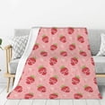 thumbnail image 1 of Rateoe Strawberries Pattern Flannel Throw Blanket, Ultra-soft Blanket for Bed, Couch, Car, Hypoallergenic Anti-pilling blanket-80"x60"(Vertical), 1 of 6