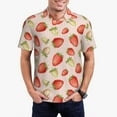 thumbnail image 1 of Rateoe Strawberries Pattern Men's Short Sleeve Polo Shirts, Golf Polo Shirts Short Sleeve Performance Moisture Wicking Dry-XX-Large, 1 of 6