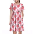 thumbnail image 1 of Rateoe Strawberries Pattern Women’s Short Sleeve Dress – Casual Elegant Summer A-Line Dress for Everyday Wear, 1 of 6