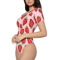 thumbnail image 1 of Rateoe Strawberries Printed Women Rash Guard Short Sleeve,Tummy control Swimsuit Surfing Swimsuit Bathing Suit Short-sleeved Onesie UPF 50+, 1 of 6