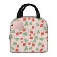 thumbnail image 1 of Rateoe Strawberry And Flowers Pattern Insulated Lunch Bag with Thick Aluminum Foil Lunch Tote Bag with Front Pocket for Men and Women, Ideal for Work, School, Picnics, and Travel, 1 of 5