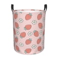 thumbnail image 1 of Rateoe Strawberry And Flowers Pattern Round Laundry Hamper Basket, Tall Hamper Basket for Blanket Storage, Nursery Clothes Hamper for Laundry in Bedroom and College Dorm-Medium, 1 of 6