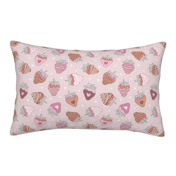 Rateoe Strawberry Cake Pattern Pillow Covers with Invisible Zipper(Pillows are not Included) Standard Pillowcases-16"x24"