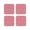 thumbnail image 1 of Rateoe Strawberry Drawing Drink Coasters Set of 4 Leather Coasters Spill Protection for Table Desk,Durable and Non Slip Leather Coaster ,4 Inches Drink Mats-Square, 1 of 6