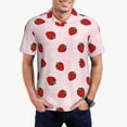 thumbnail image 1 of Rateoe Strawberry Pattern Men's Short Sleeve Polo Shirts, Golf Polo Shirts Short Sleeve Performance Moisture Wicking Dry-XX-Large, 1 of 6