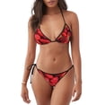 thumbnail image 1 of Rateoe Strawberry Red Print Women’s Bikini Swimsuits, Adjustable Bikini Set,Two-Piece Swimwear Removable Padding Bikini, 1 of 6