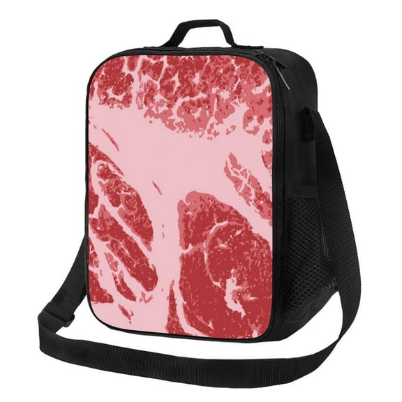 Rateoe Striped Meat Lunch Bag Reusable Lunch Box with Shoulder Straps for Men Women Insulated Portable Lunchbox for adults Suitable for School Work Picnic