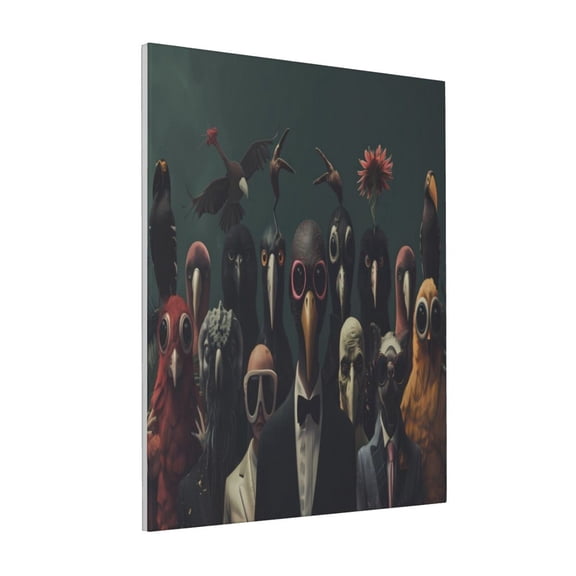 Rateoe Stylish Avian Gathering Pattern Decorative Picture – Unique Modern Wall Art, Ready-to-Hang Canvas Print for Home (Vertical)