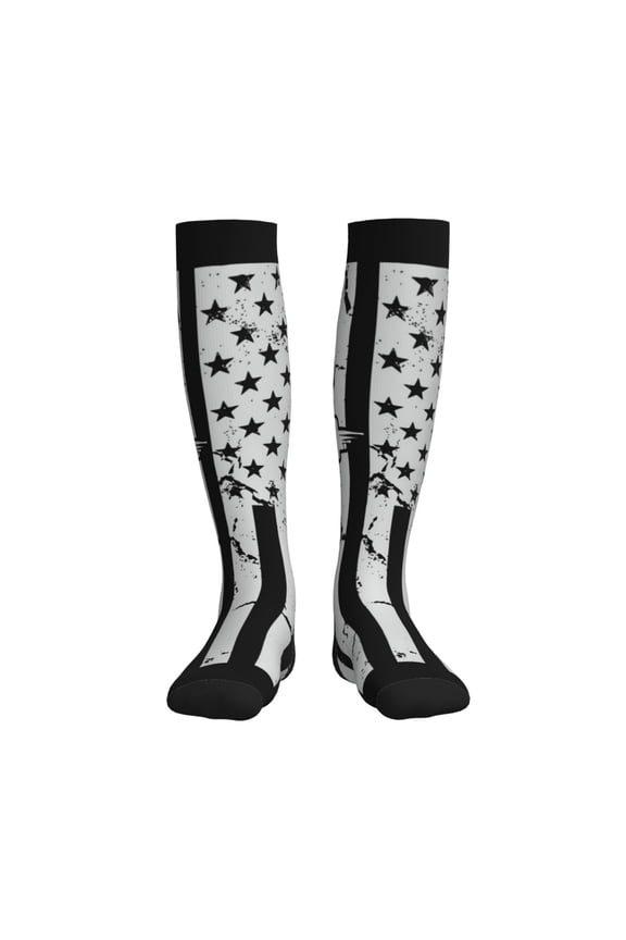 Submarine Vintage Flag Compression Socks for Women and Men 20-30mmHg-Circulation Support Socks Knee High Nurse Pregnant Running Medical and Travel Athletic