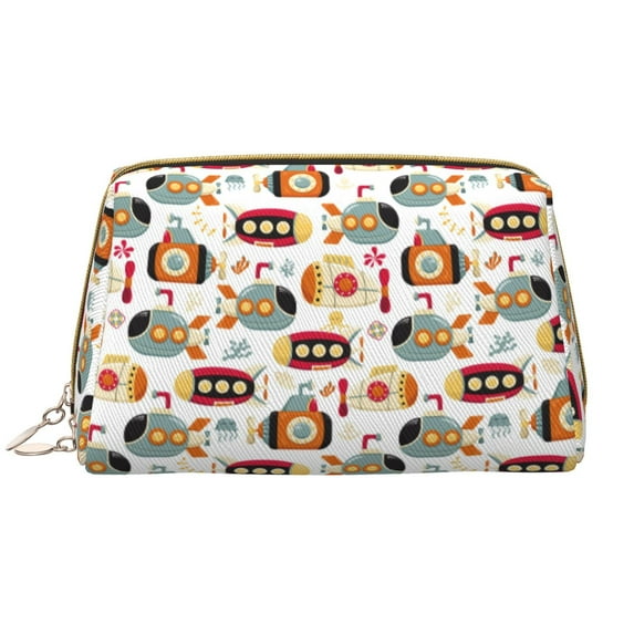 Rateoe Submarines for Travel Makeup Bag,Large Capacity Cosmetic Bags for Women,Waterproof Portable Pouch Open Flat Toiletry Bag Make up Organizer