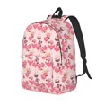 thumbnail image 1 of Rateoe Summer Flamingo Pattern Durable Canvas Backpack for Men & Women – Stylish & Lightweight – Adjustable Straps, Multiple Pockets – Fits 15-17 Inch LaptopsSmall, 1 of 5