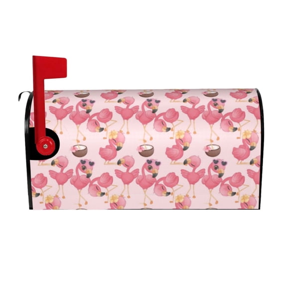 Rateoe Summer Flamingo Printed Mailbox Covers - Easy to Install Fall, Winter, Spring, Summer Mailbox Cover - Weather and UV-Resistant Mailbox Decor - Mailbox Magnetic Covers-25.5x21 in